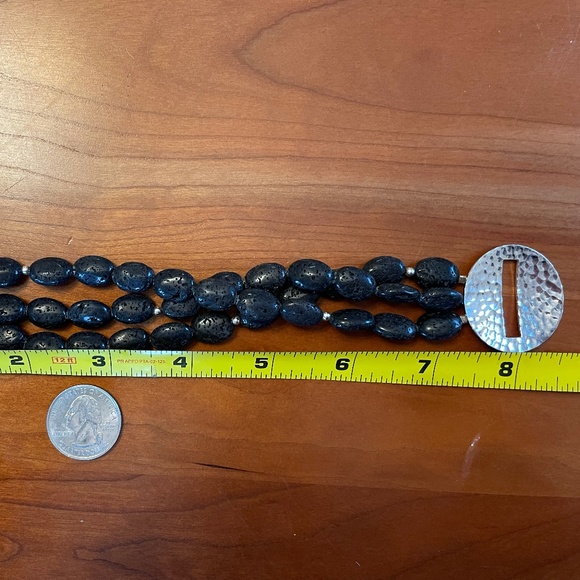 Silpada .925 Sterling Silver Black Lava Bracelet Button Toggle Clasp B1511 - Picture 5 of 6